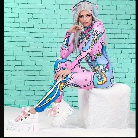 NEW Bodycon Cartoonish Zombie Jumpsuit - Picture 4 of 4